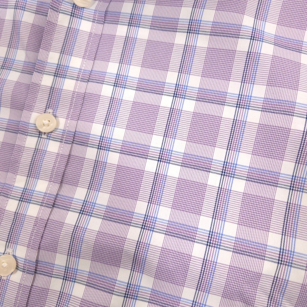 UNTUCKit Shirt Mens S Lavender Blue Glen Plaid Passetto Performance Long Sleeve - Picture 3 of 8